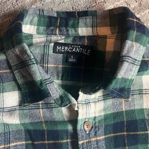 J. Crew Men’s Plaid Flannel Button Down Shirt (Blue/Green/White)